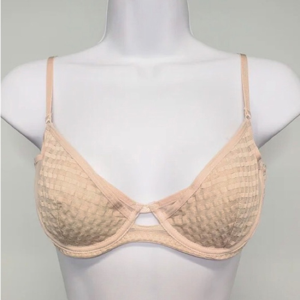 Free People Peachy Mesh Checkered Bralette | 32DD